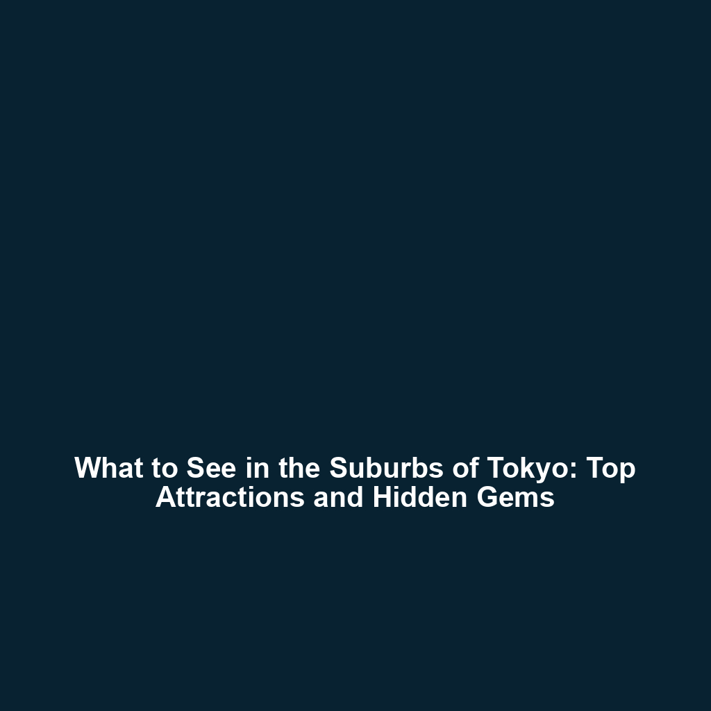 What to See in the Suburbs of Tokyo: Top Attractions and Hidden Gems