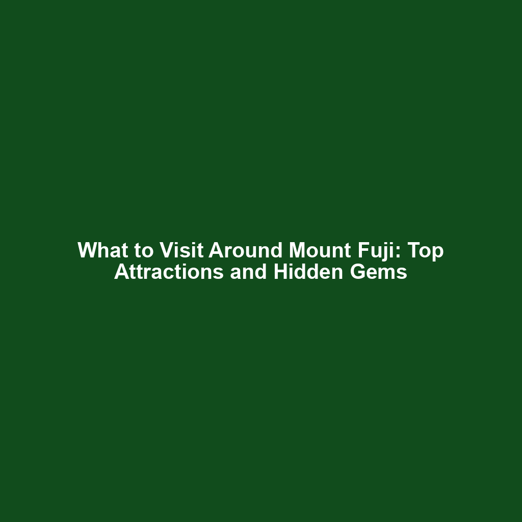 What to Visit Around Mount Fuji: Top Attractions and Hidden Gems