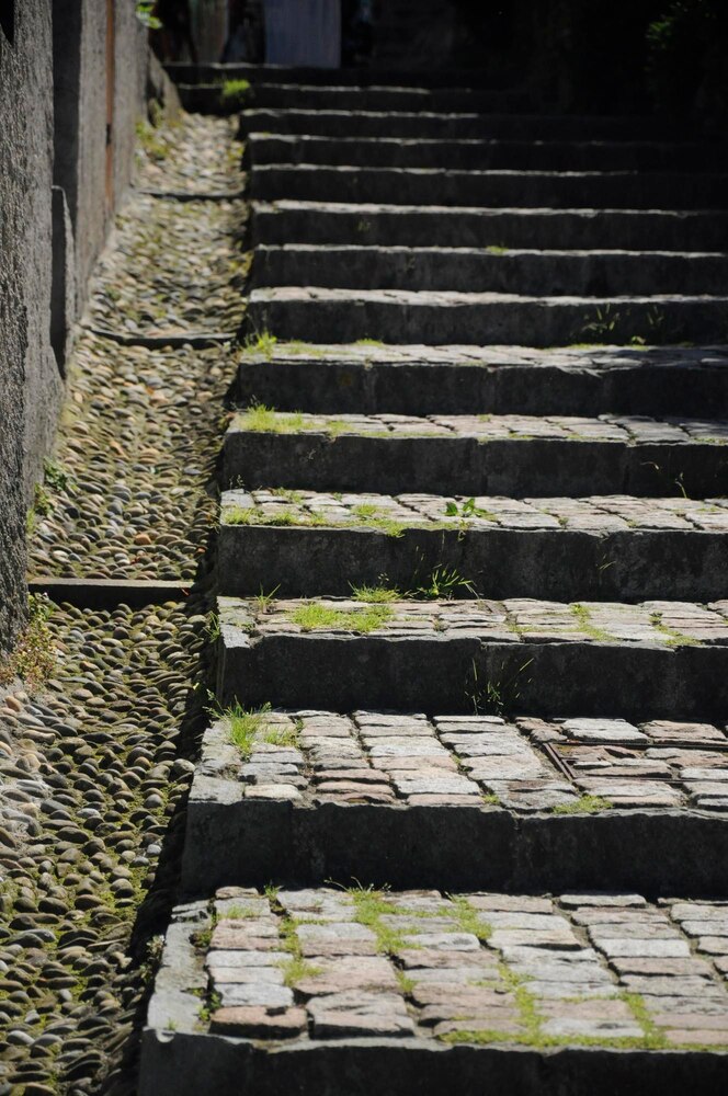 A Japanese genkan, or entryway, showing a clear distinction between the lower level for shoes and the raised wooden floor of the home's interior, with slippers neatly arranged.