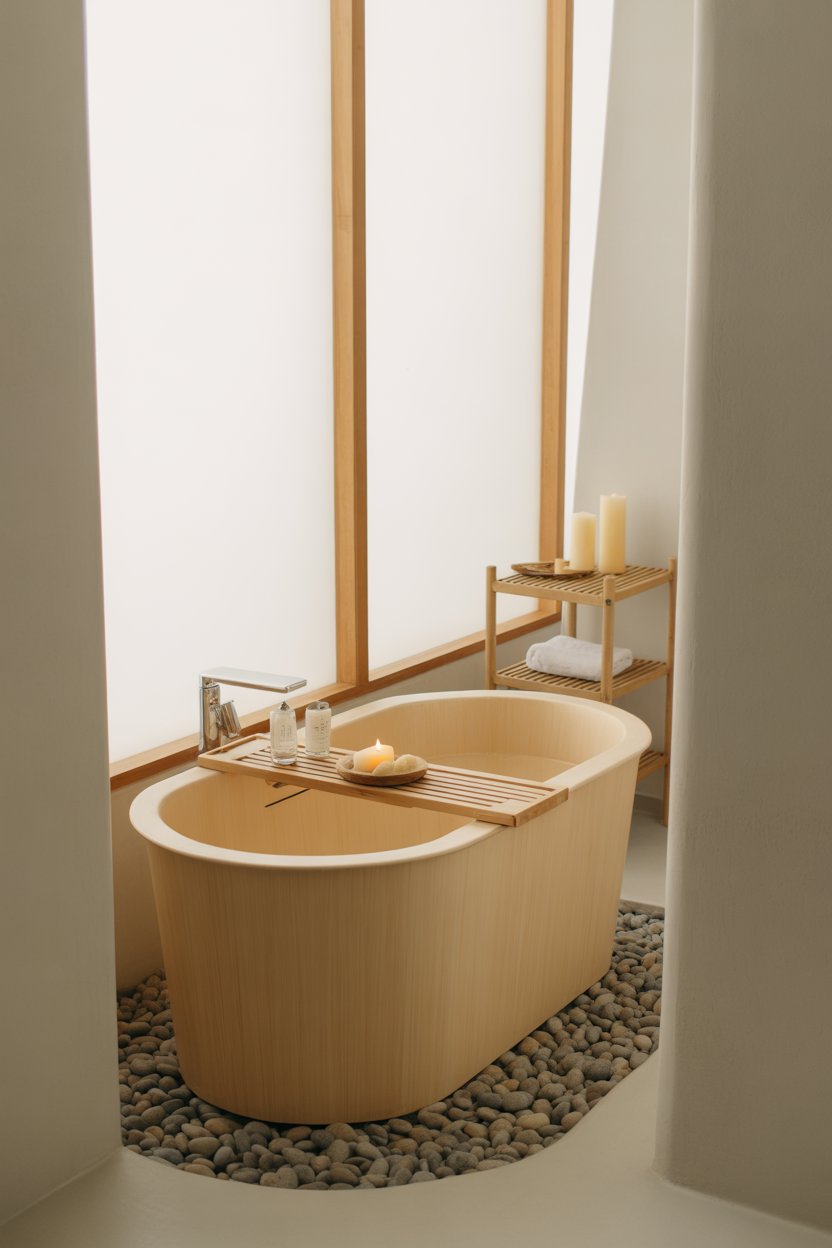 Zen-inspired soaking tub